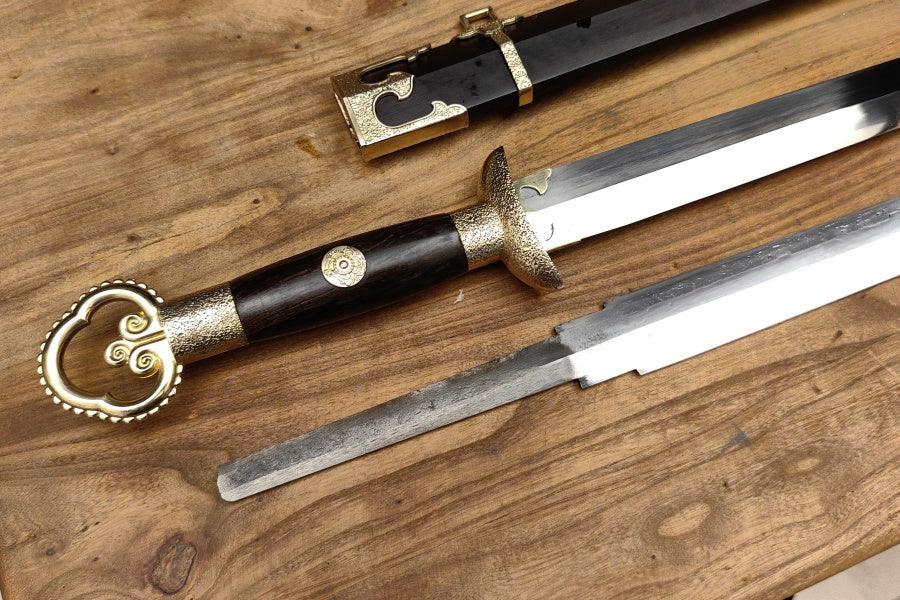 【月牙格环首宋剑】Crescent Guard Ring Pommel Song Dynasty Jian – Hand-Forged Spring Steel