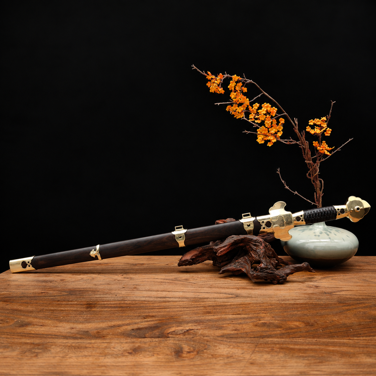 【公卿剑】Gongqing Jian (Court Official's Sword) with Lingzhi Guard and Ebony Scabbard