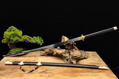【铜装锰钢黑檀鞘苗刀】Hand-Forged Miaodao | 60Si2Mn Spring Steel Long Saber