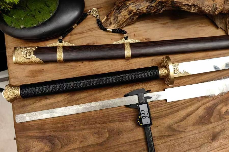 【铜装锰钢黑檀鞘苗刀】Hand-Forged Miaodao | 60Si2Mn Spring Steel Long Saber