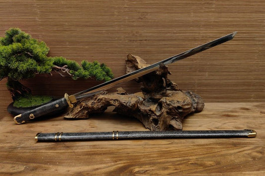 【盔首十字格唐刀】Helmet Pommel Cross-Guard Tang Dynasty Dao – Hand-Forged Spring Steel