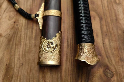 【铜装锰钢黑檀鞘苗刀】Hand-Forged Miaodao | 60Si2Mn Spring Steel Long Saber
