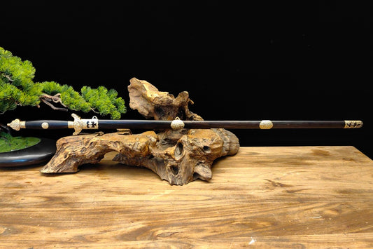 【铜装黑檀木锰钢小龙泉剑】