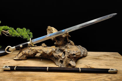 【月牙格环首宋剑】Crescent Guard Ring Pommel Song Dynasty Jian – Hand-Forged Spring Steel