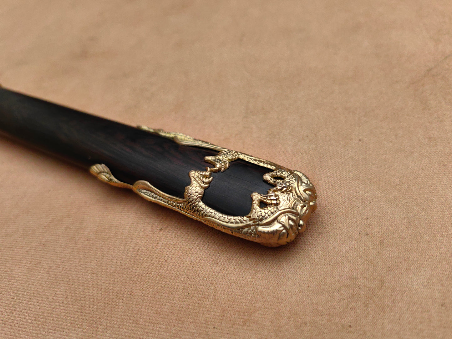 【镔铁水龙唐刀】Patterned Wootz Steel Tang Dynasty Dao – “Water Dragon” Clay-Hardened Blade