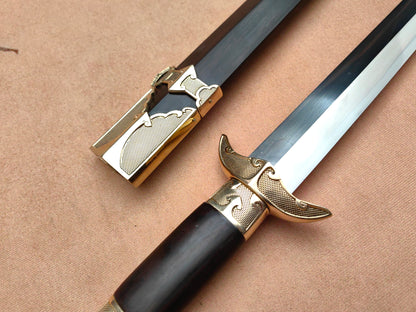 【Ruyi如意】-Ruyi Pommel Song Jian with Crescent Guard and Plain Copper Fittings