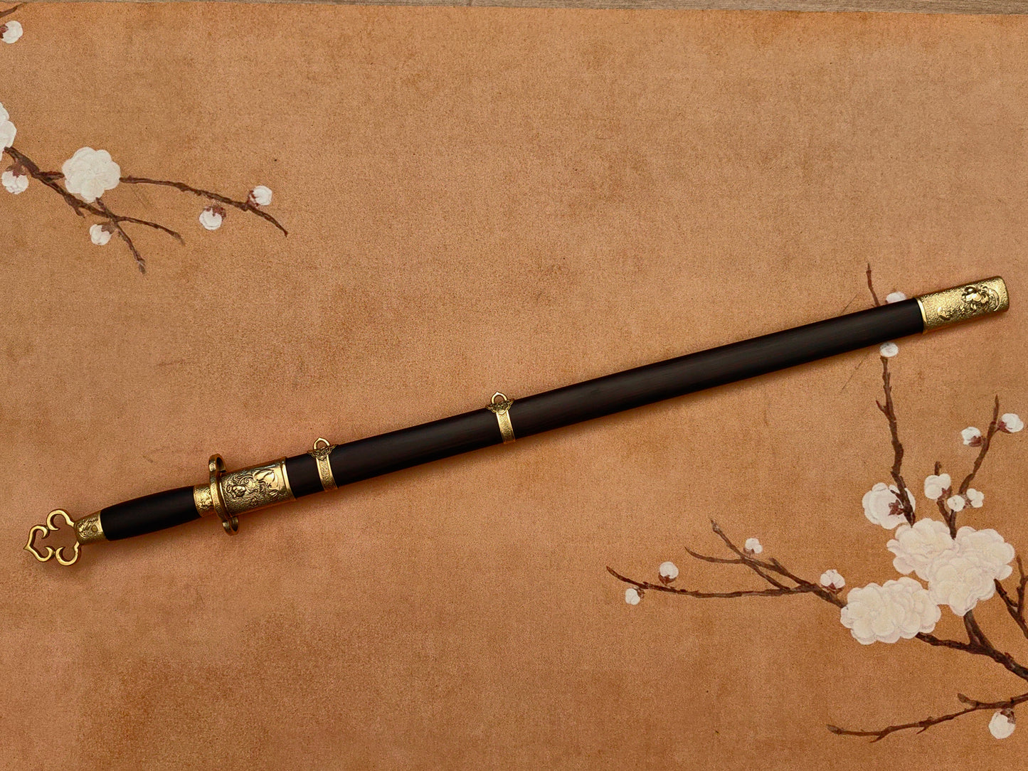 【莲花装环首明剑】Lotus Ring Pommel Ming Jian – Hand-Forged 60Si2Mn Steel