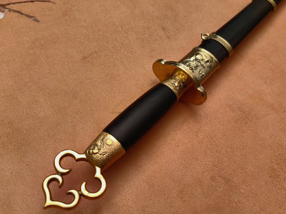【莲花装环首明剑】Lotus Ring Pommel Ming Jian – Hand-Forged 60Si2Mn Steel