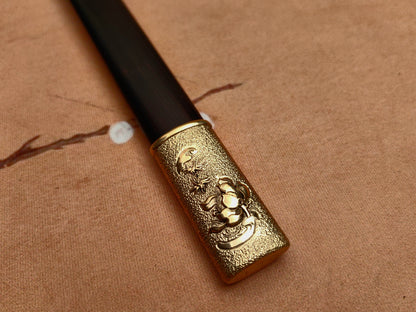 【莲花装环首明剑】Lotus Ring Pommel Ming Jian – Hand-Forged 60Si2Mn Steel