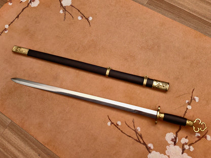【莲花装环首明剑】Lotus Ring Pommel Ming Jian – Hand-Forged 60Si2Mn Steel