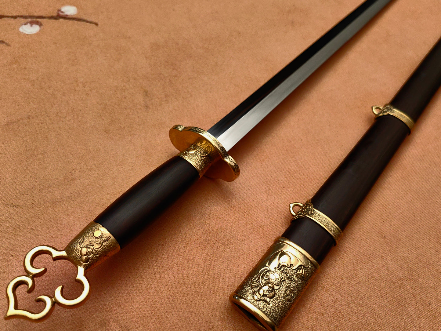 【莲花装环首明剑】Lotus Ring Pommel Ming Jian – Hand-Forged 60Si2Mn Steel
