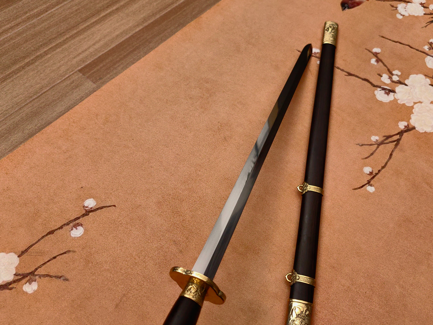 【莲花装环首明剑】Lotus Ring Pommel Ming Jian – Hand-Forged 60Si2Mn Steel