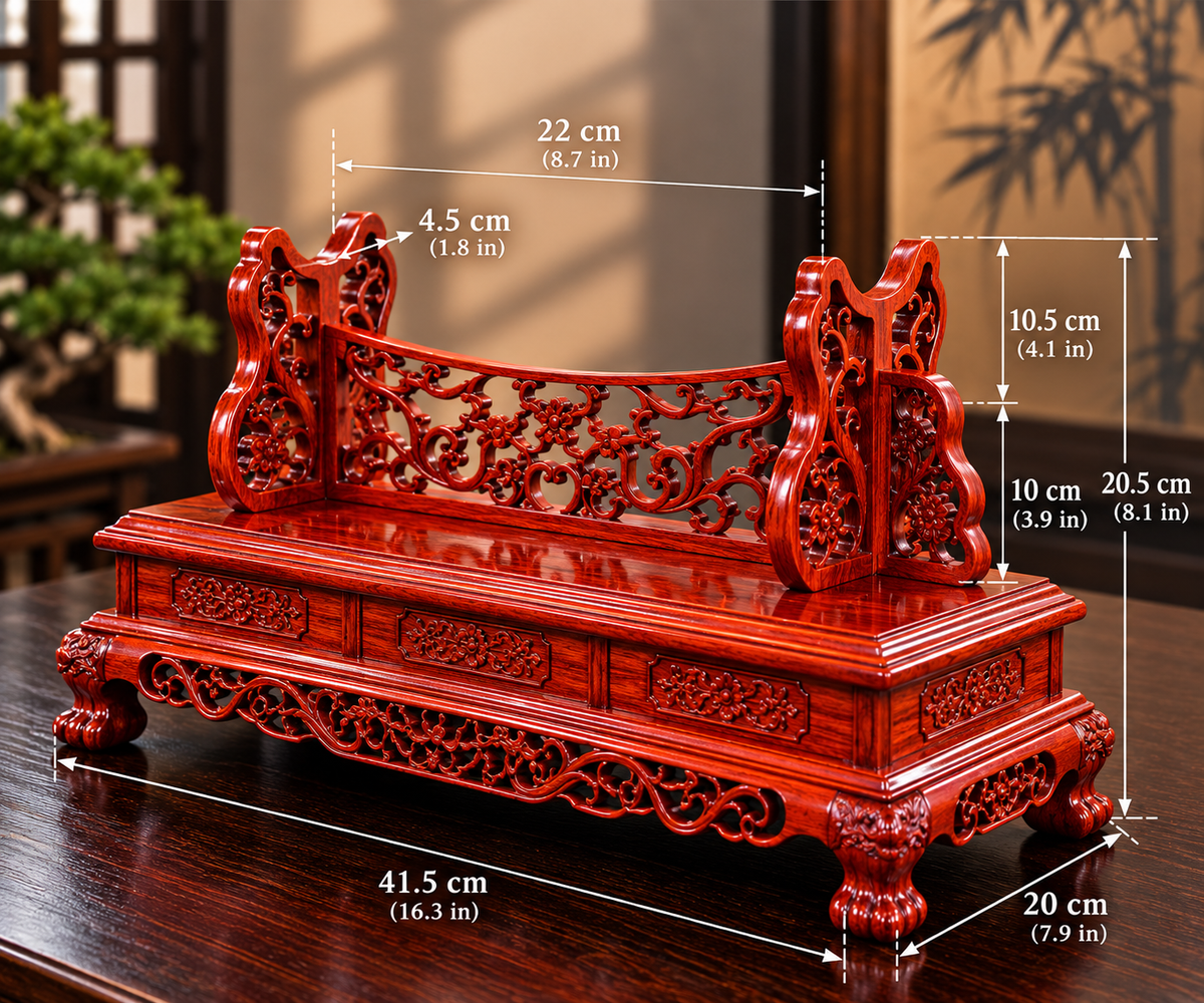 Traditional Chinese Solid Wood Sword Stand – Hand-Carved Display Rack