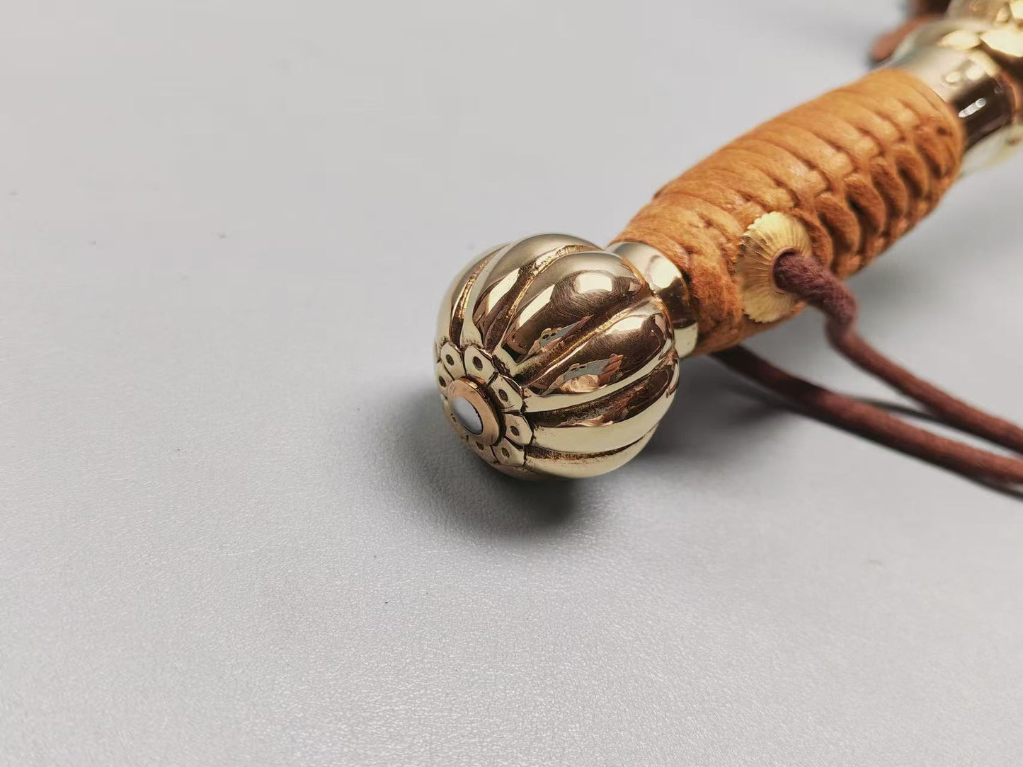 【活龙眼仿锏】Traditional Chinese sword breaker– 65Mn Spring Steel Blade with Polished Brass Fittings