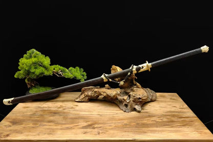 【铜装锰钢黑檀鞘苗刀】Hand-Forged Miaodao | 60Si2Mn Spring Steel Long Saber