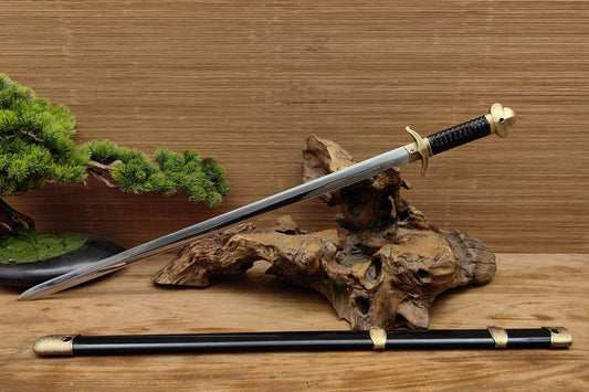 【天地会（清朝战剑）】Tiandihui Qing Dynasty War Jian – Hand-Forged Spring Steel