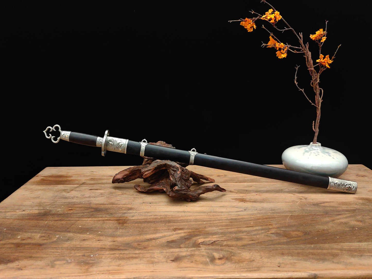 【莲花装环首明剑】Lotus Ring Pommel Ming Jian – Hand-Forged 60Si2Mn Steel