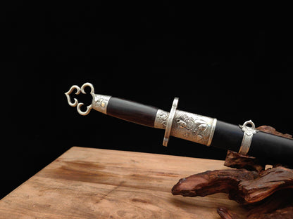 【莲花装环首明剑】Lotus Ring Pommel Ming Jian – Hand-Forged 60Si2Mn Steel