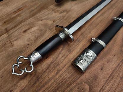 【莲花装环首明剑】Lotus Ring Pommel Ming Jian – Hand-Forged 60Si2Mn Steel