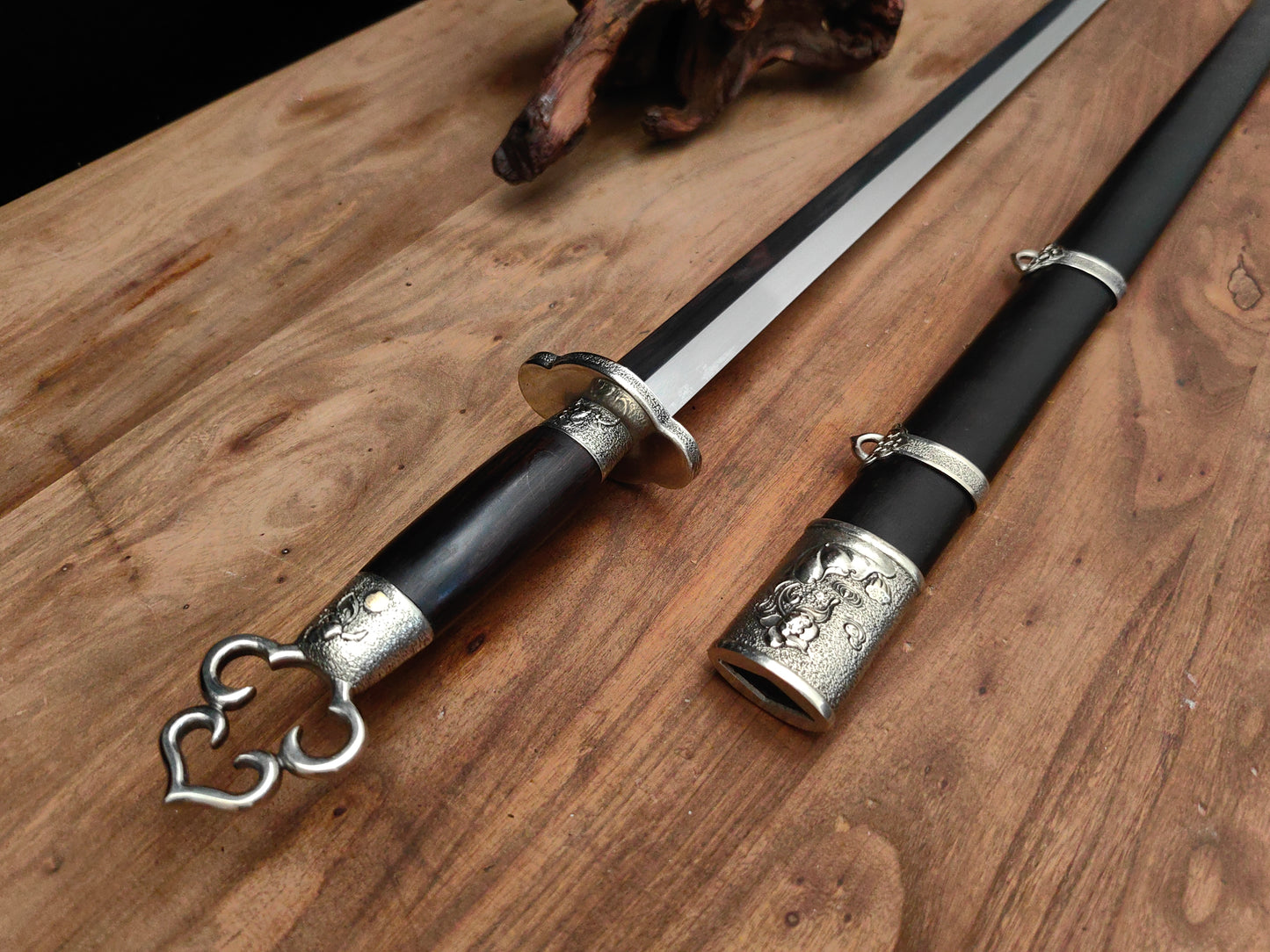 【莲花装环首明剑】Lotus Ring Pommel Ming Jian – Hand-Forged 60Si2Mn Steel