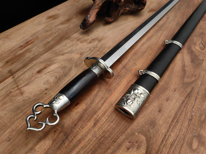 【莲花装环首明剑】Lotus Ring Pommel Ming Jian – Hand-Forged 60Si2Mn Steel