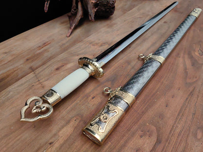 Winter Plum Jian (傲雪寒梅剑) – Hand-Forged Chinese Sword with Stainless Steel Scabbard
