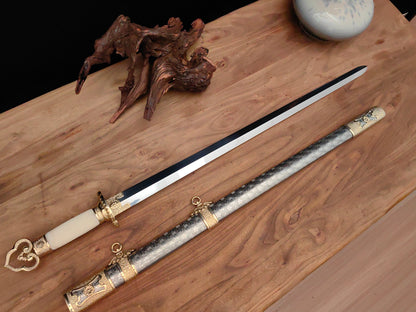 Winter Plum Jian (傲雪寒梅剑) – Hand-Forged Chinese Sword with Stainless Steel Scabbard