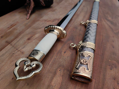 Winter Plum Jian (傲雪寒梅剑) – Hand-Forged Chinese Sword with Stainless Steel Scabbard