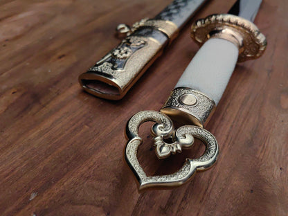 Winter Plum Jian (傲雪寒梅剑) – Hand-Forged Chinese Sword with Stainless Steel Scabbard