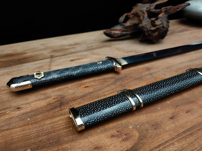 Tang Dao with Crossguard and Pommel (Genuine Rayskin Edition)
