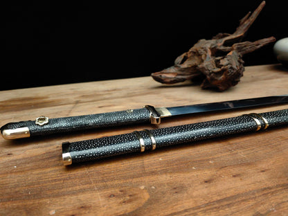 Tang Dao with Crossguard and Pommel (Genuine Rayskin Edition)