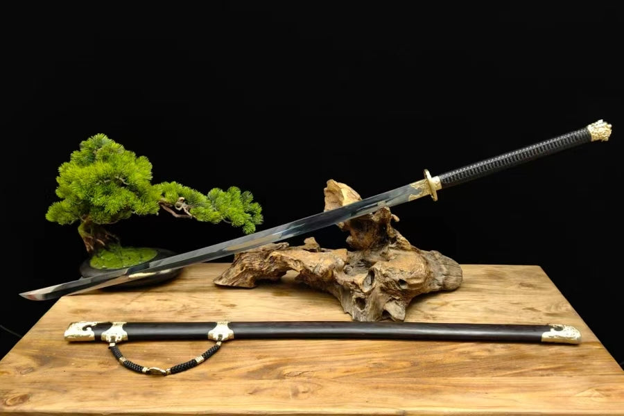 【铜装锰钢黑檀鞘苗刀】Hand-Forged Miaodao | 60Si2Mn Spring Steel Long Saber