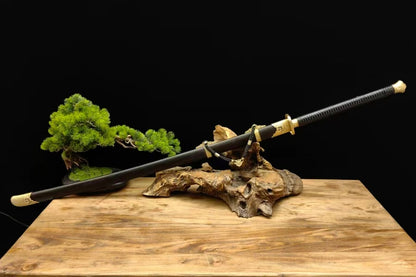 【铜装锰钢黑檀鞘苗刀】Hand-Forged Miaodao | 60Si2Mn Spring Steel Long Saber
