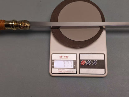【活龙眼仿锏】Traditional Chinese sword breaker– 65Mn Spring Steel Blade with Polished Brass Fittings