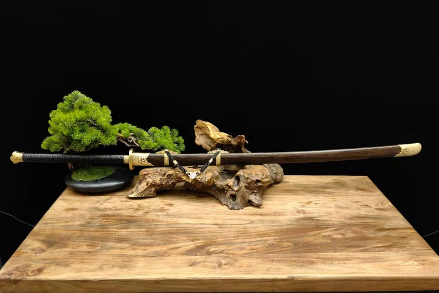 【铜装锰钢黑檀鞘苗刀】Hand-Forged Miaodao | 60Si2Mn Spring Steel Long Saber