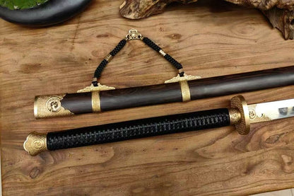 【铜装锰钢黑檀鞘苗刀】Hand-Forged Miaodao | 60Si2Mn Spring Steel Long Saber