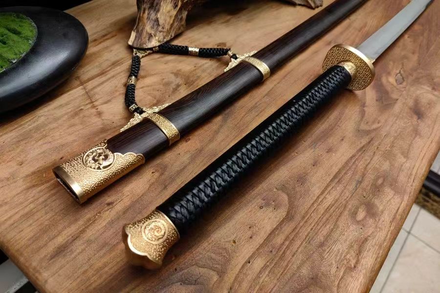 【铜装锰钢黑檀鞘苗刀】Hand-Forged Miaodao | 60Si2Mn Spring Steel Long Saber
