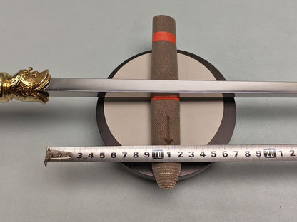 【活龙眼仿锏】Traditional Chinese sword breaker– 65Mn Spring Steel Blade with Polished Brass Fittings