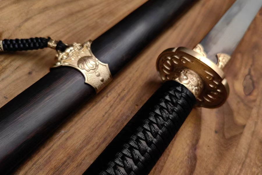 【铜装锰钢黑檀鞘苗刀】Hand-Forged Miaodao | 60Si2Mn Spring Steel Long Saber